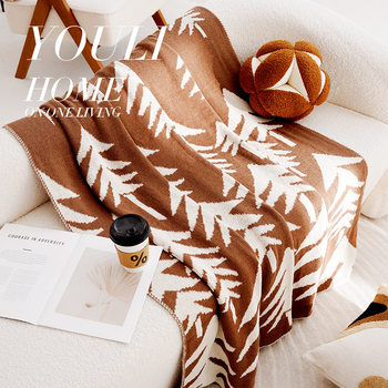 Light Luxury Forest Advanced Black Knitted Blanket Sofa Air-conditioning Blanket Nap Blanket Blanket Famous Bed Bed End Towel Blanket