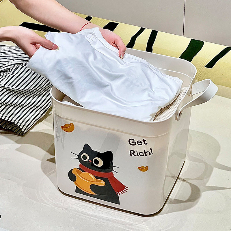 Zt1599 Desktop Storage Box Snack Toy Storage Basket Wardrobe Living Room Home Cute Cartoon Sundry Storage Box