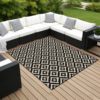 Outdoor Floor Mat Rv Camping Style Portable Floor Mat Courtyard Lawn Carpet Double-Sided Waterproof Pp Pipe Woven Mat Sand E18