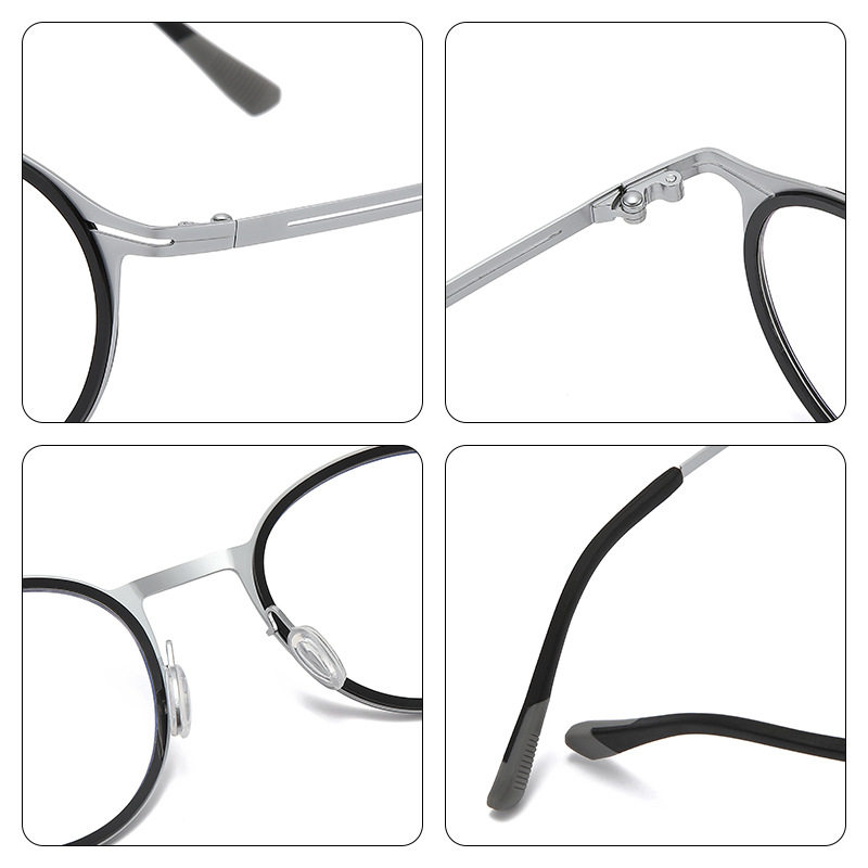 2007 new big brand retro glasses frame metal round frame men's high myopia frame metal ferrule glasses batch