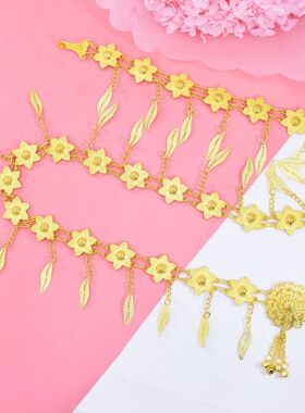 波西米亚民族风开口手镯古风流苏铃铛吊坠汉服旅游苗族舞蹈配饰