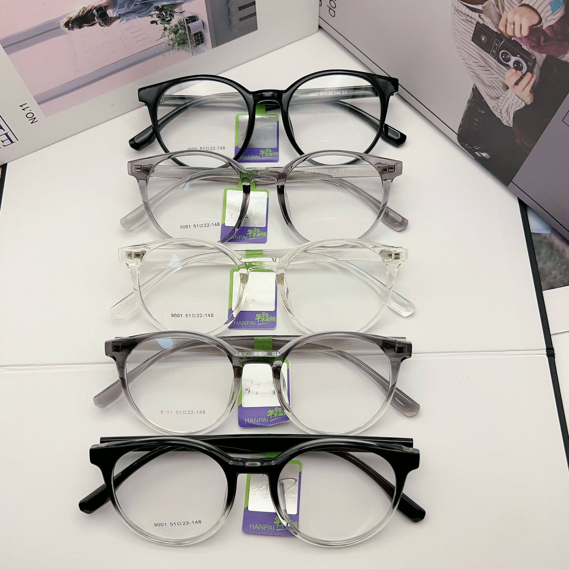 Korean Style Internet Celebrity High-End Large-Frame Frame Gradient Color Large-Frame Plain Transparent Color Versatile Frame Myopia Glasses Frame