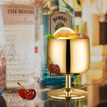 26-Year New Model Cross-Border Stainless Steel Wine Glasses, Home Wine Glass Set, High-End Bar Cocktail Glasses, Champagne Glasses