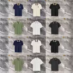 Cross-Border Authentic Version. Dior. Louis Vuitton. Fendi High-End Version Lettered Polo Shirt Summer Turn-Down Collar Short-Sleeve Men's Foreign Trade