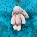 Floral pink rabbit charm