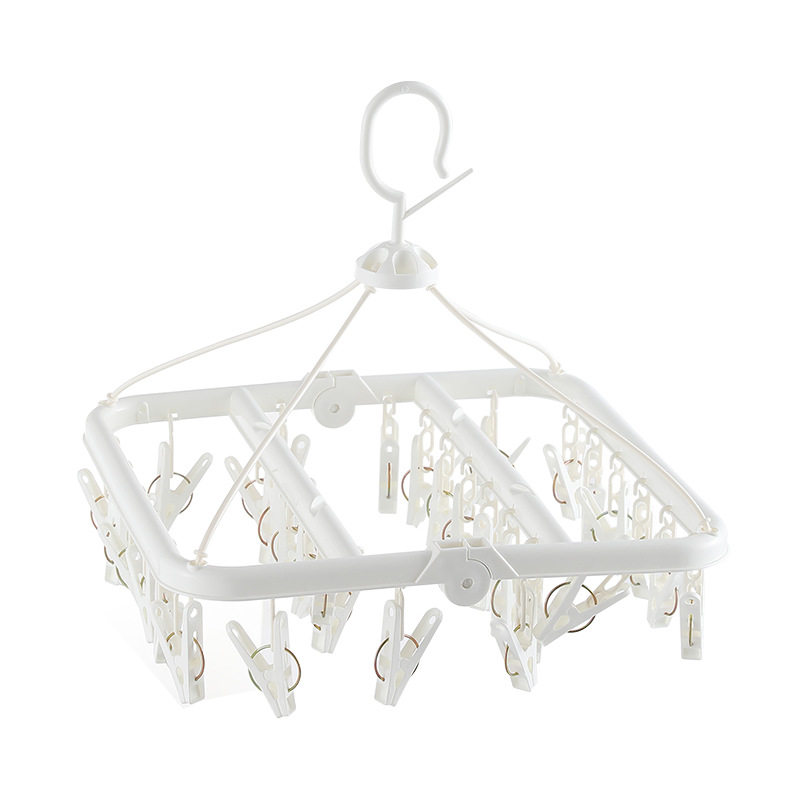 Foldable clothes hanger portable travel multi-functional windproof clothes hanger socks underwear underwear for multi-student dormitory