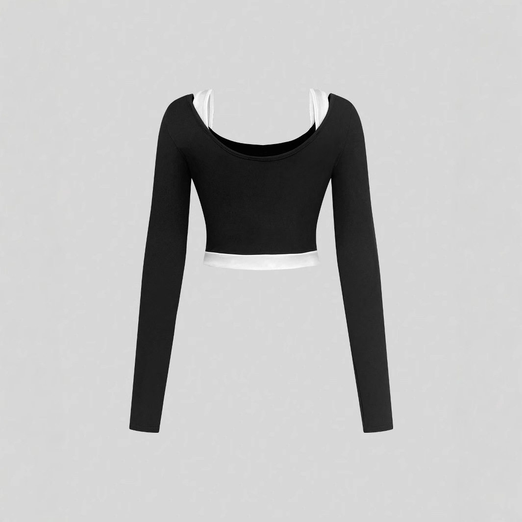Womens Slim Fit Color Block Long Sleeve T Shirt Trendy Design Comfortable Fabric Perfect for Casual Wear Wholesale