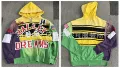 Multi-process stitching sweatshirt/yellow