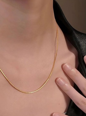 越南沙金蛇骨细项链简约气质小众级感仿真金百搭项链