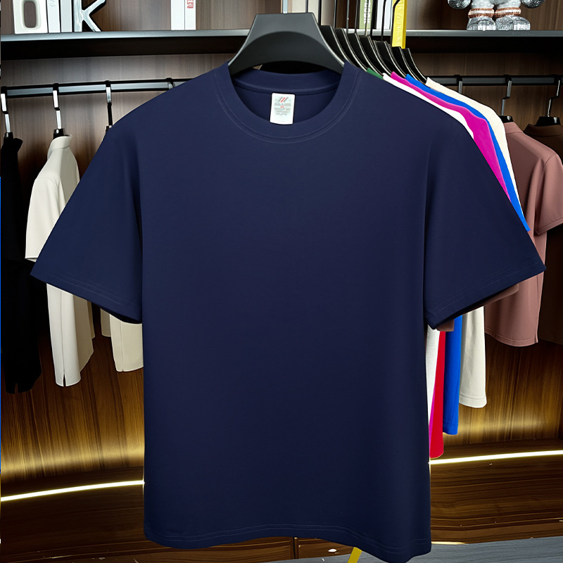 Áo polo nam cổ tròn 100% cotton chải kỹ, áo thun tay ngắn thoáng khí mùa hè — Màu cam, Đỏ Trung Hoa, Màu xanh dương, Xanh nước biển