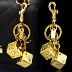 New listing classical special-shaped dice three-dimensional key chain bag hanging Amazon new mobile phone pendant fashion cross-border