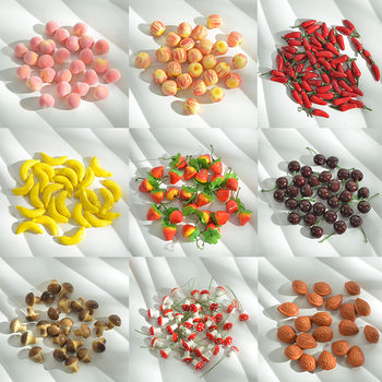 Mini Artificial Peach, Apple, Strawberry, Cherry, Banana Artificial Fruit Decoration Home Decor Photography Props