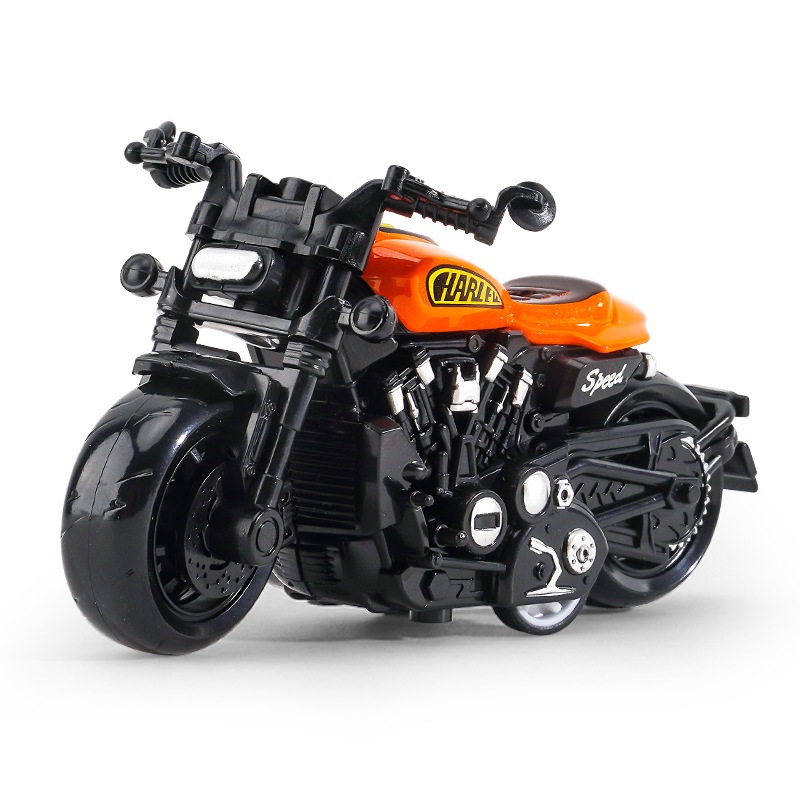 跨境代发儿童玩具男孩宝宝仿真合金摩托车摆件钥匙扣模型玩具车子