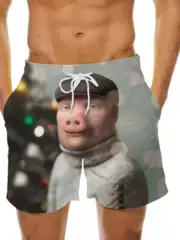 Summer European and American 2025 Cross-Border Men's Beach Shorts 3D Printed Breathable Surf Shorts Men's Floral Beach Shorts