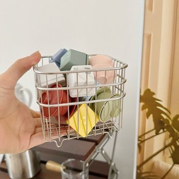 Kitchen Storage Basket 304 Stainless Steel Draining Basket Ginger Garlic Storage Basket Household Washing Fruit Vegetable Storage Basket Square