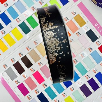 2.5cm wide letter bronzing ribbon gift gift box holiday decorative belt handmade bow diy factory direct sales