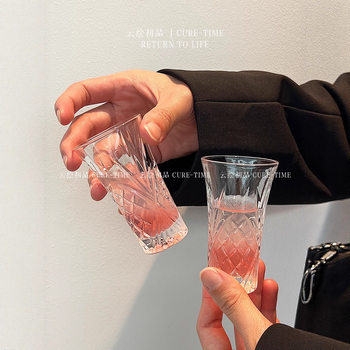 Embossed Small Wine Glass, Glass White Wine Cup, Small One-Cup Cup, Accessible Luxury High-End Spirit Cup, Home Six-Piece Set