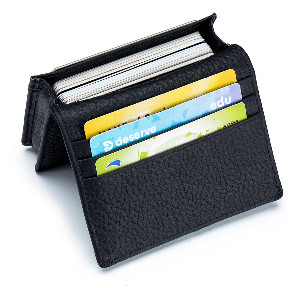 New multi-functional business card bag casual top layer cowhide card holder creative storage coin purse for men and women