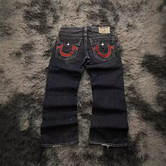 In-Stock Cross-Border American Retro Embroidered Jeans, Fashionable Versatile Personality Street Style Wide-Leg Straight Pants Trendy