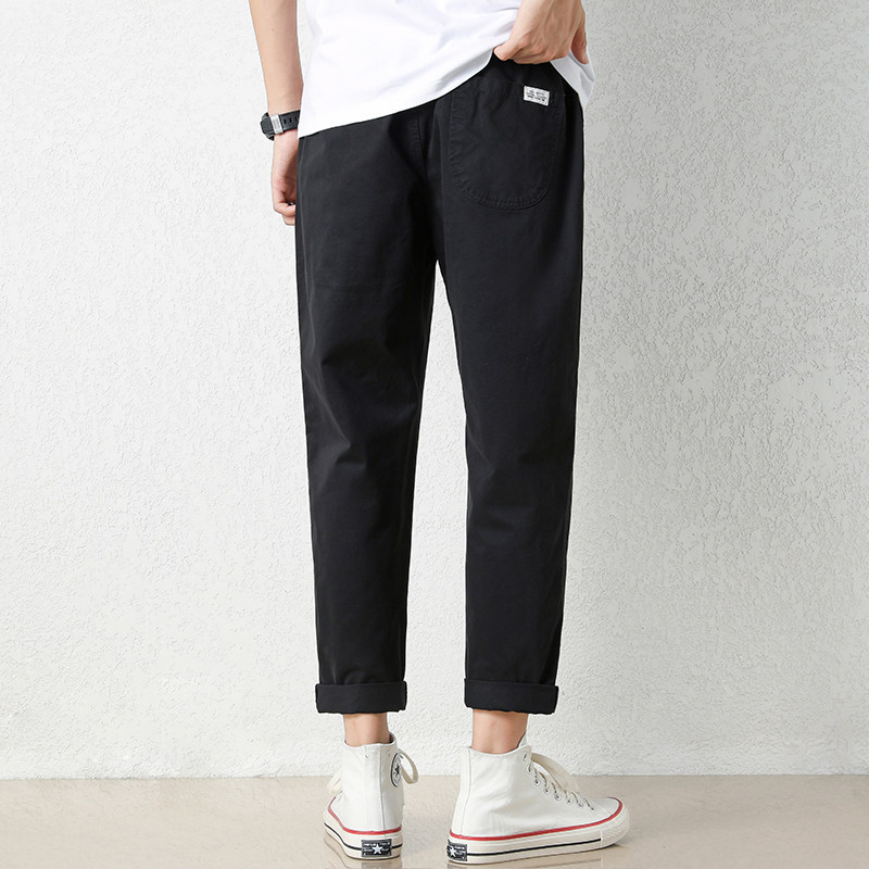 休闲裤子男士春夏季爆款宽松直筒2026新款工装潮牌九分运动长裤子