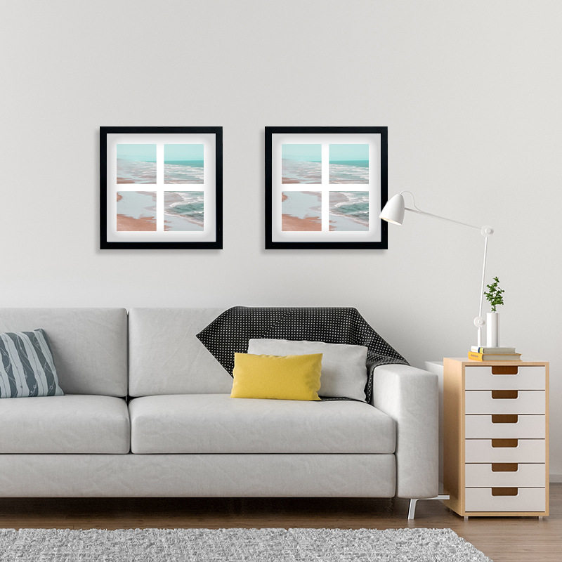 Oil Pastel Four-Grid Nine-Grid Three-Dimensional Display Stand Square Photo Frame Handmade DIY Manufacturer Wholesale European Style