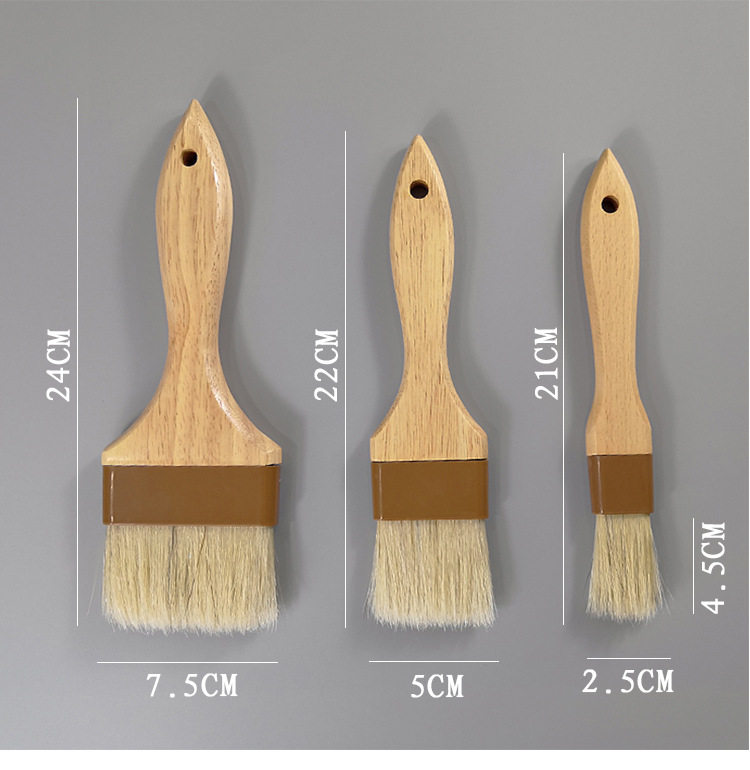 Commercial Pig Hair Brush, Household High Temperature Resistant Non-Shedding Brush, Kitchen Pancake Baking Oil Brush, Sauce Barbecue Special