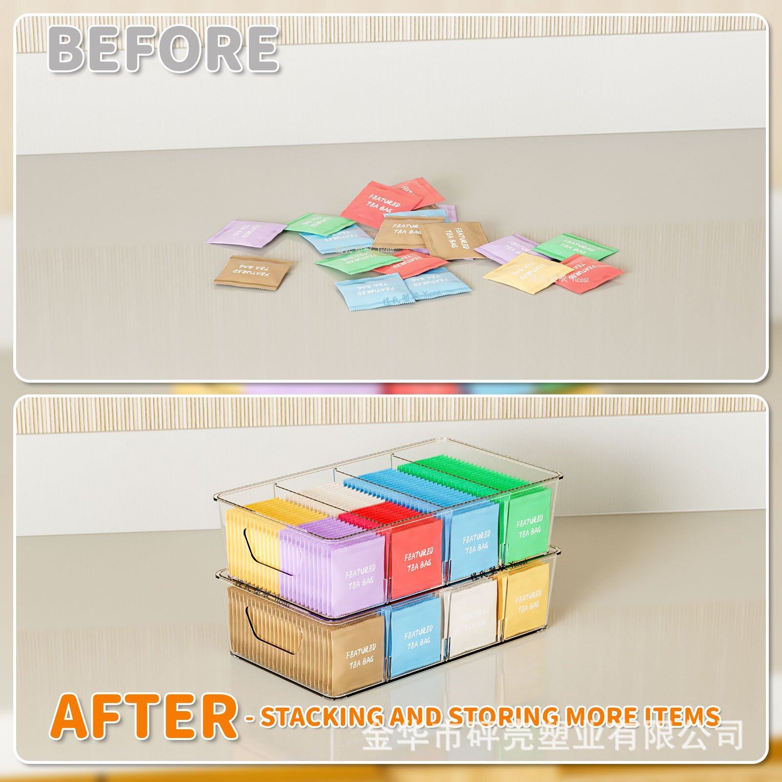 Kitchen Finishing Fruit and Vegetable Storage Plastic Fresh-keeping Box Refrigerator Storage Box Frozen Storage Divided Drawer-type Egg Box