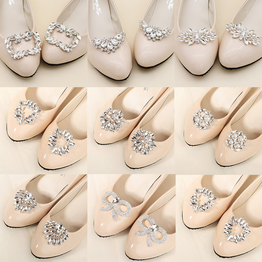 Creative New Detachable Rhinestone Shoe Buckle Shining Ball Shoes Flower Accessories Women's European and American Bride Wedding Shoes Accessories Shoe Clip