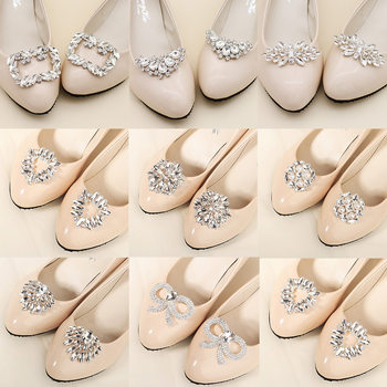 Creative New Detachable Rhinestone Shoe Buckle Shining Ball Shoes Flower Accessories Women's European and American Bride Wedding Shoes Accessories Shoe Clip