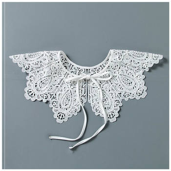 Hanfu Cloud Shoulder Lace Hollow Collar Lace Small Shawl False Collar Children's All-match Artifact False Collar Same Style Bow