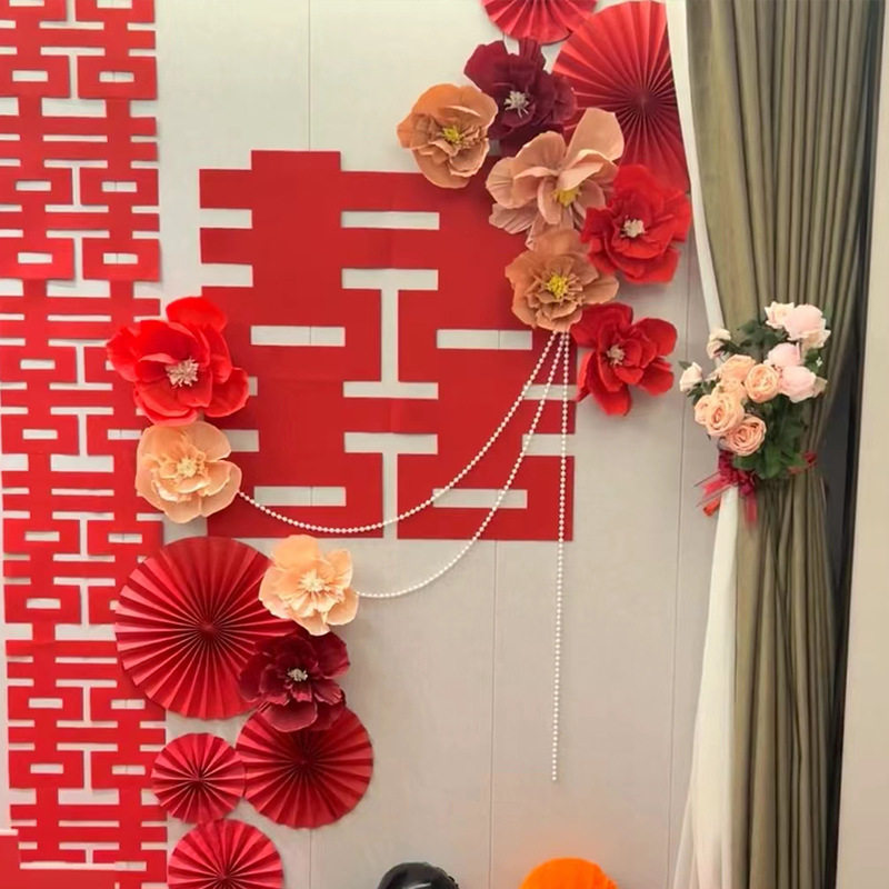 Wedding supplies wedding pleated flower living room wedding decoration crepe paper flower wedding room layout suit flower paper art flower
