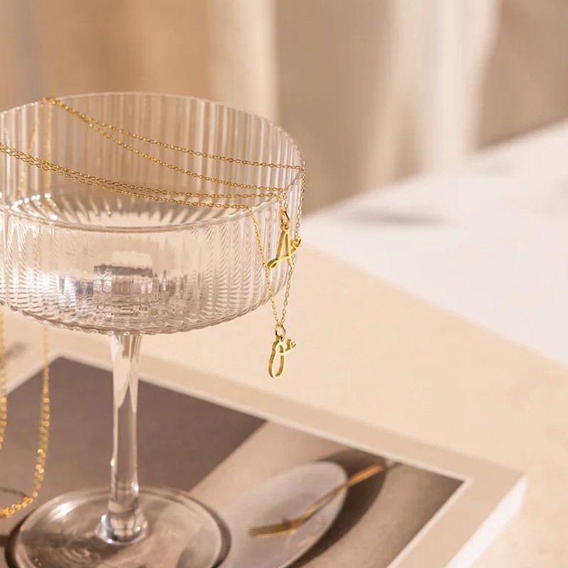 eManco new letter necklace female personality niche clavicle chain cross-border hot selling personality stainless steel necklace wholesale