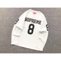 E589#long sleeve football jersey white
