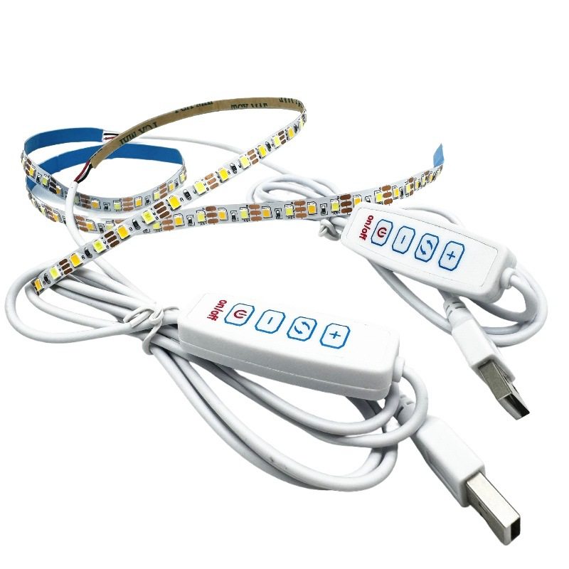 5v three-color variable light with 120 beads picture frame light with USB switch two-color cosmetic mirror gift box led