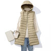 Cross-border supply Spring and Autumn New thin down jacket vest Women's Mid-length hooded seamless adhesive slim fit manufacturer batch
