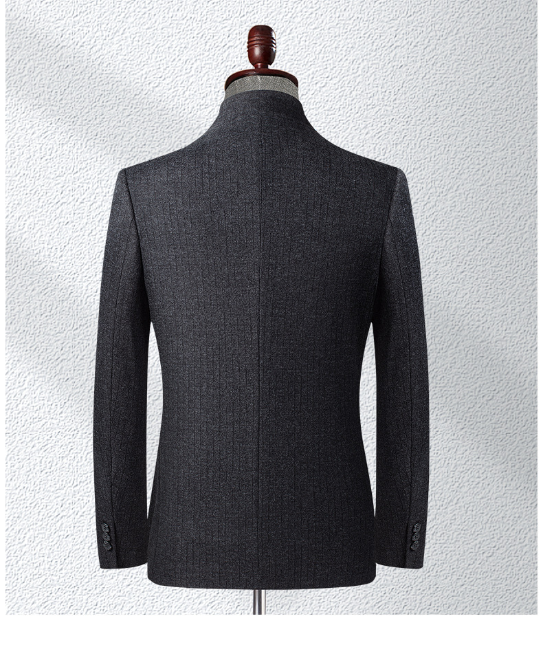 Áo vest nam cổ đứng phong cách công sở thanh lịch dáng ôm — Màu đen