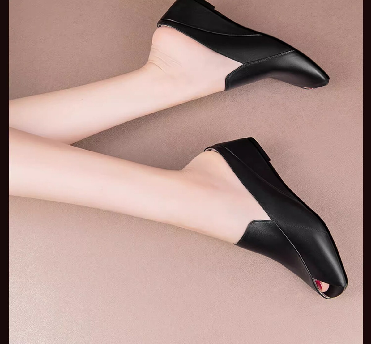 Dép sandal nữ mũi hở gót nêm 5cm phong cách tối giản, quai ngang dễ mang hằng ngày — Màu đen, Màu trắng be