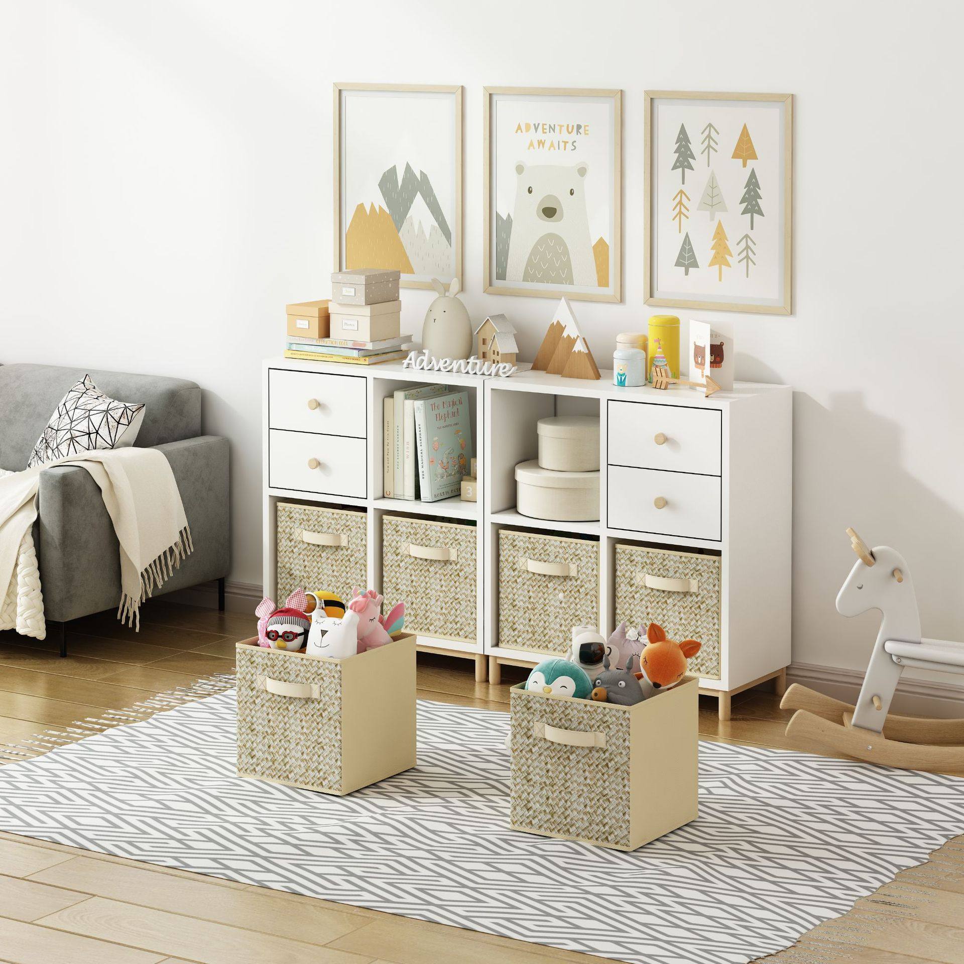 Coverless Amazon Square Storage Box Fabric Foldable Storage Box Home Wardrobe Storage Box Clothes Organizing Box