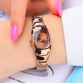 Foreign trade cross-border women's tungsten steel watch waterproof simple temperament women's watch small dial women's quartz watch a generation of hair