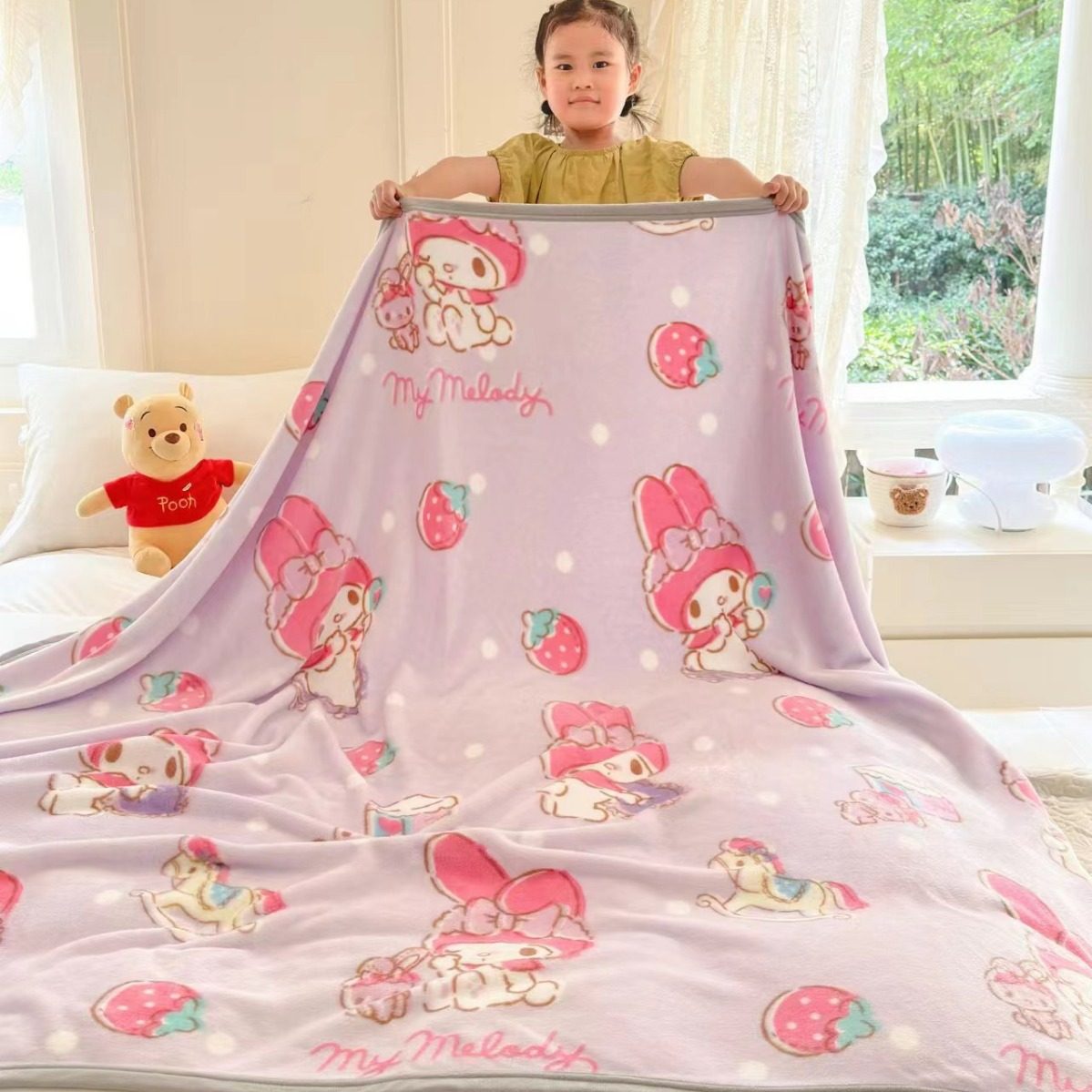 Cartoon children's Class A Sanrio blanket thickened milk velvet kindergarten noon office lunch break blanket gift wholesale