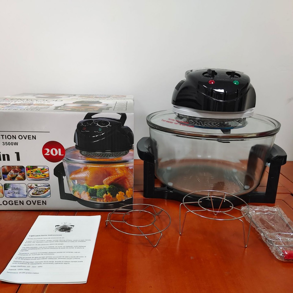 外贸光波炉空气炸锅多功能大容量20L可视薯条机家用电炸锅