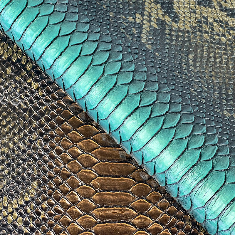 Lemont knife cut snake pattern PVC leather realistic imitation knife cut effect scale clear bag material leather fabric