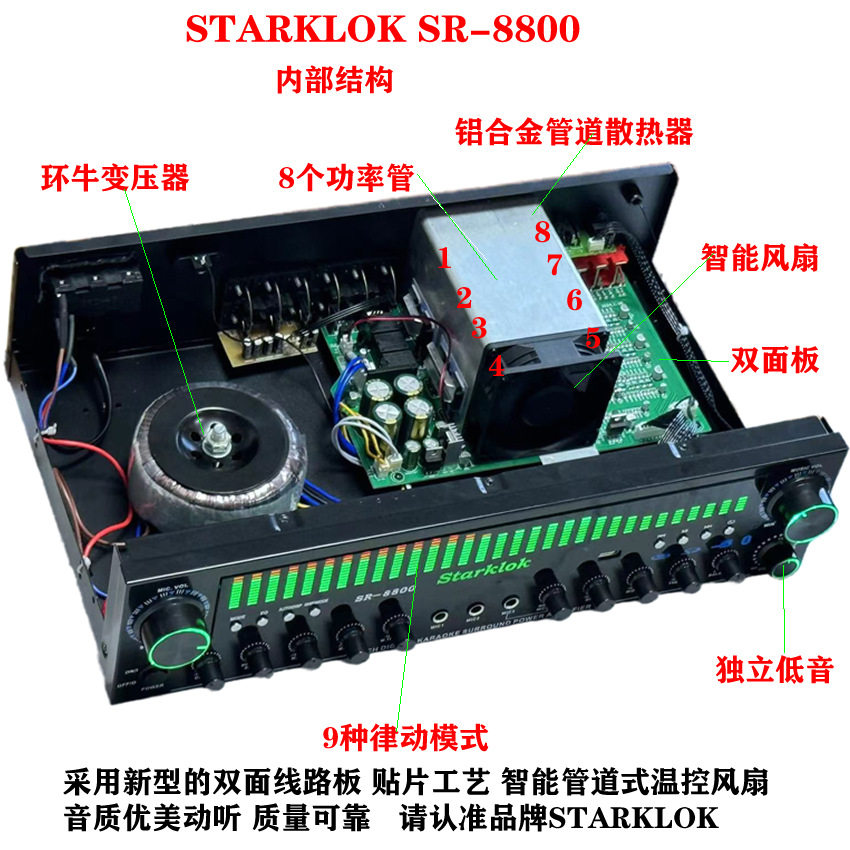 Free Shipping 5-Channel Amplifier 5.1 Home Amplifier High Power Karaoke Amplifier Digital Coaxial Remote Control Blue