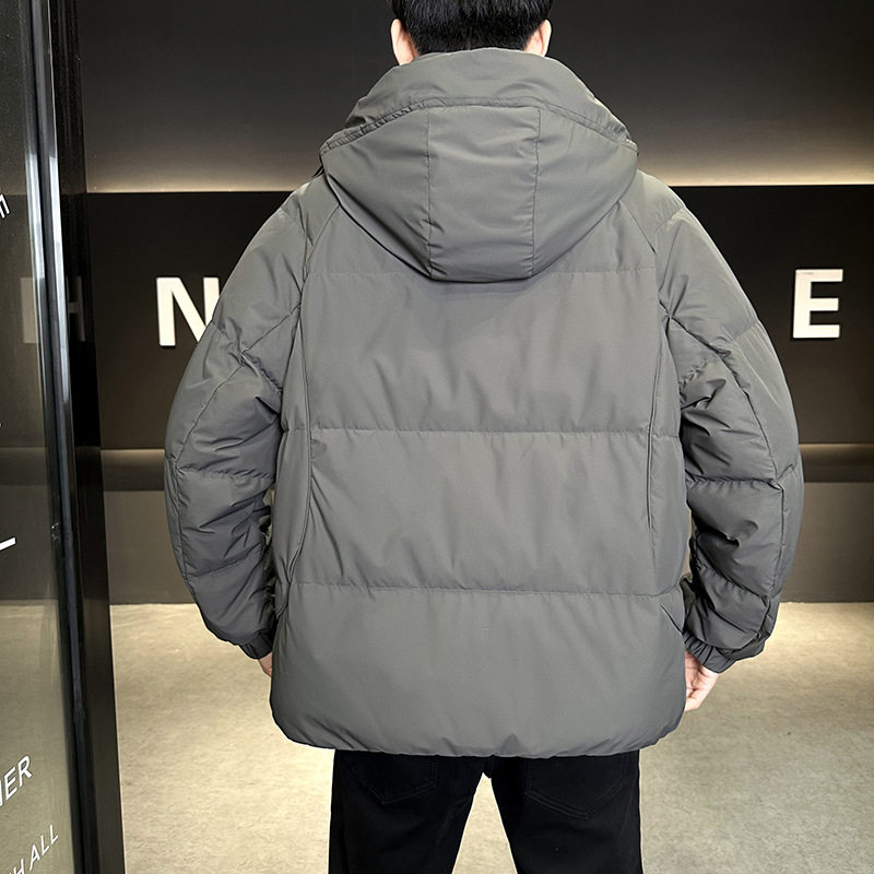 Fashion Trend Hooded down Jacket Men's 2025 Winter New Men's Simple Versatile Thickened Casual Coat Men