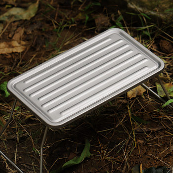 Outdoor pure titanium barbecue plate camping travel single baking table camping lightweight titanium barbecue plate BBQ healthy cookware