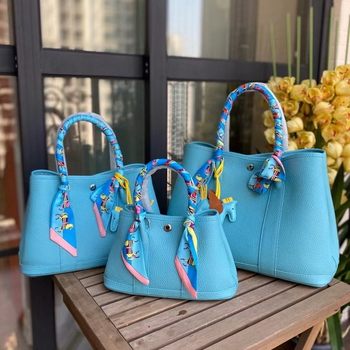 2026 New Model Top-Layer Cowhide Pebbled Leather 25cm 30cm 36cm Garden Bag Genuine Leather Handbag Versatile Crossbody Bag