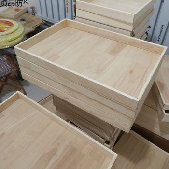 Wooden Tray Pasta Lidless Wooden Box Dumpling Storage Box Noodle Supermarket Food Hotel Tray Commercial Kitchen Supplies