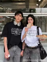 Yimeng Yao Margiela 24SS New 520 LimiTed LeTTer PrinTed ShorT-sleeved Loose T-shirT for Men and Women Couples Summer Trend