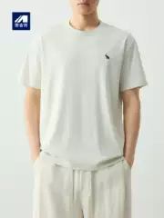 Momaik Men's High-Quality Commuting Embroidered Short-Sleeve T-Shirt 2026 Summer New Simple Round Neck T-Shirt for Men 75685