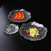 Plate Ins High Aesthetic Value 8inch Irregular Glass Japanese-Style Ice Dew Plate Restaurant Serving Dish High Aesthetic Value